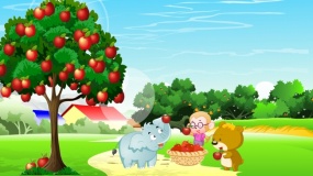 动物吃苹果幼儿教学课件flash动画